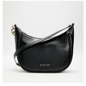 MICHAEL KORS Cheryl smooth leather messenger crossbody bag	- BLACK